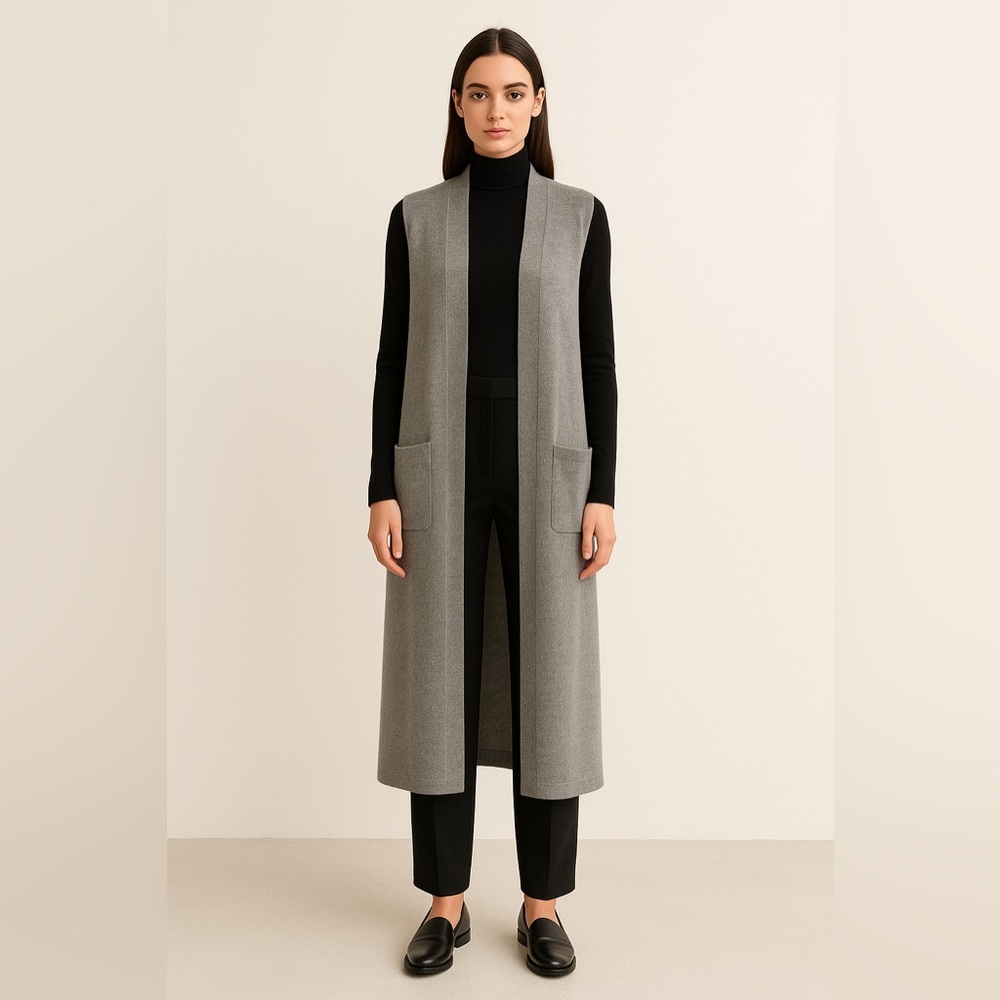 Oak + Fort Gray Women's Maxi Sweater Vest